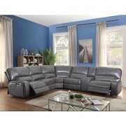 Rent to own ACME Saul Sectional Sofa, Gray Leather