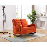Rent to own Upholstered Rocking Sofa,High Back Rocking Sofa with Side ...