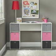 Rent to own Kids Desk with Six Fabric Storage Bins, Multiple Colors