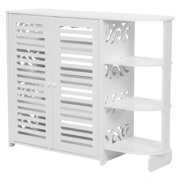 Rent to own NIKOU White Wooden Shoe Cabinet Storage Shelves Rack Organizer Cupboard Half Corner Living Room Furniture