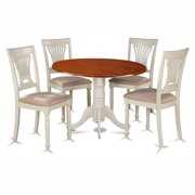 Rent to own East West Furniture Dublin 5 Piece Drop Leaf Dining Table Set with Plainview Microfiber Seat Chairs