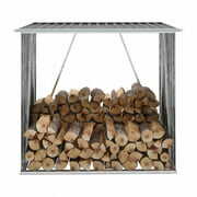 Rent to own WONISOLI Garden Log Storage Shed Galvanized Steel 64.2"x32.7"x60.6" Anthracite