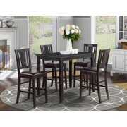 Rent to own BUCK5-BLK-LC 5 Pc Counter height Table set-counter height Table and 4 Kitchen counter Chairs