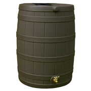 Rent to own Good Ideas Rain Wizard 40 Gallon Plastic Rainwater Collection Barrel Drum, Oak