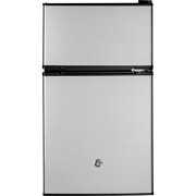 Rent to own GENERAL ELECTRIC 3.1 cu. ft Double-Door Compact Refrigerator, Clean Steel