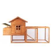 Rent to own Chicken Coop for 2-4 Chcikens Outdoor Wooden 80'' Rabbit Hutch Poultry House with Chicken Run Cage, Egg Box & Waterproof Roof for Garden Backyard