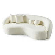 Rent to own Bursa Japandi Style Luxury Modern Boucle Fabric Curvy Ivory Couch