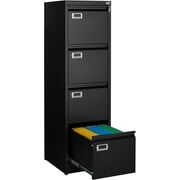 Rent to own STANI 4 Drawer File Cabinet with Lock, Black Vertical Metal Filing Cabinets Home Office Storage File Cabinet for Hanging Files Folders Letter/Legal/A4 Size