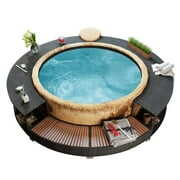 Rent to own WONISOLI Spa Surround Poly Rattan Black