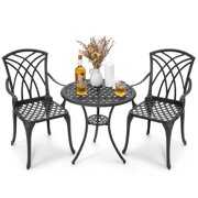 Rent to own Nuu Garden 3-Piece Cast Aluminum Patio Bistro Armchair Set, Outdoor Conversation Furniture, Antique Bronze