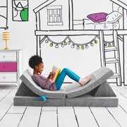 Rent to own Yourigami Kids and Toddler Play Couch, Convertible Folding Sofa, Durable Foam Modular Design, Mountain Gray