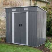 Rent to own Increkid 6X3.5 ft Outdoor Storage Shed Lockable Organizer for Backyard Garden, Patio (Gray)
