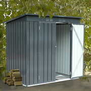 Rent to own 6X4ft Outdoor Metal Storage Shed Double Hinged Door Lockable for Backyard Garden