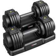 Rent to own GIKPAL 55lb Pair 5 in 1 Adjustable Dumbbell set of 2 Adjustable Free Weights Plates and Rack, 1 Sec Fast Change Weights with Anti-Slip Handle, 5 Weight Options for Full Body Workout Suitable Men/Women