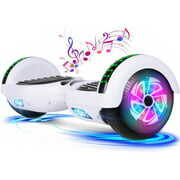 Rent to own LIEAGLE Bluetooth Hoverboard 6.5" Two-Wheel Self Balancing Electric Scooter 24V 10MPH Hover Board with Lights for Kids Adults White