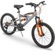 Rent to own YAYOGE 20" Mountain Bike for Boys - 6 Speed - Dual Suspension - Silver & Orange