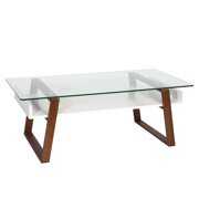 Rent to own Edgemod Segovia Glass Top Coffee Table in Walnut