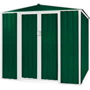 Rent to own SOLAURA 6'x4' Outdoor Metal Storage Shed Backyard Garden Tool Vented Storage Shed with Sliding Door - Green