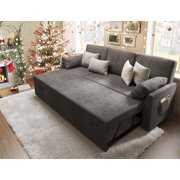 Rent to own Papajet Sofa Bed, Sleeper Sofa with Storage Chaise-2 in 1 Pull Out Couch Bed for Living Room, Sectional Couch with Pull Out Bed Gray