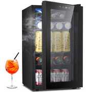 Rent to own LHRIVER 2.4Cu.ft Beverage Refrigerator Cooler, 100 Can Mini Fridge with Glass Door for Soda Beer or Wine, With Adjustable Removable Shelves, Bar/Office/Home