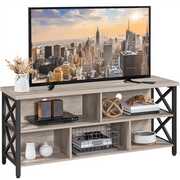 Rent to own SmileMart Modern Industrial TV Stand for TVs up to 65 Inch with Storage, Gray