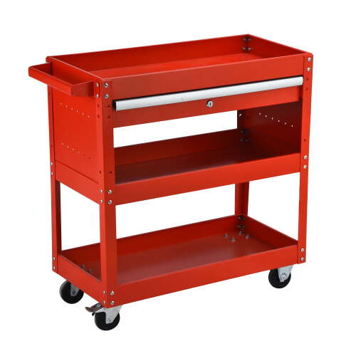 Rent to own YUHAO Steel Multipurpose Utility/Supply/Service/Tool Cart Great for Garage, Warehouse Red
