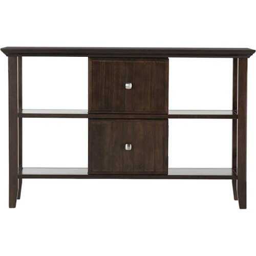 Rent to own Simpli Home - Acadian Rectangular Solid Pine Console Table - Brown