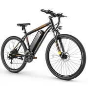 Rent to own Funcid Electric Bike, Electric Bike for Adults 26'' E-Bikes 350W Adult Electric Bicycle, 19.8MPH Electric Mountain Bike with Lockable Suspension Fork, Removable Battery, Shimano 21-Speed Gears-Orange