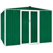 Rent to own SOLAURA 8'x6' Outdoor Metal Storage Shed Backyard Garden Tool Vented Storage Shed with Sliding Door - Green