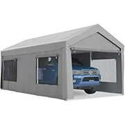 Rent to own Quictent Upgraded 10'x20' Heavy Duty Carport Car Canopy with Roll-up Ventilated Windows Outdoor Car Shelter Canopy Boat Shelter -Silver Gray