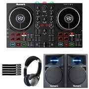 Rent to own Numark Party Mix II Built-In Light Show DJ Controller with 3" Powered Desktop Monitor Speakers Package