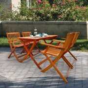 Rent to own Foldable Patio Dining Set  4 Folding Chairs & 1 Dining TableIndoor And Outdoor Universal Teak