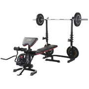 Rent to own Fitvids LX600 Adjustable Olympic Workout Bench with Squat Rack, Leg Extension, Preacher Curl, and Weight Storage, 800-Pound Capacity