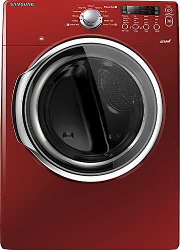 Rent to own Samsung - 7.3 Cu. Ft. 9-Cycle Super Capacity Steam Gas Dryer - Red