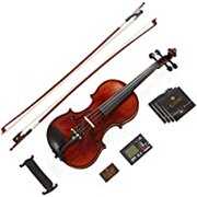 Rent to own Mendini By Cecilio Violin - MV500+92D - Size 1/2, Black Solid Wood - Flamed, 1-Piece Violins w/Case, Tuner, Shoulder Rest, Bow, Rosin, Bridge & Strings - Adult, Kids
