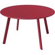 Rent to own Mydepot SR Round Steel Patio Coffee Table, Weather Resistant Outdoor Large Side Table, Red