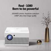 Rent to own Native 1080P Wifi Projector,LITOM Full HD Video Bluetooth  Projector 7000 LM Support 4K 230" Display Mini Home  Outdoor Theater Projector-Multimedia Version