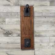 Rent to own Cowboy Hat Wood Wall Rack with 2 Railroad Stakes in Rustic Farmhouse Style