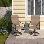 Rent to own Techmilly Outdoor Dining Chairs , Patio Swivel Chairs Set of 2, Support 400lbs , Brown