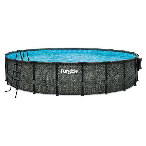 Rent to own Funsicle 20' x 48" Round Oasis Designer Above Ground Pool, Dark Herringbone