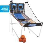 Rent to own YZHIGUO  unisex adult upright electronic basketball games, Black, blue & orange, 80.5 L X 47.5 W X 81 H US