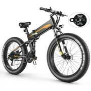 Rent to own Funcid Electric Bike, 26"x4" Fat Tire Electric Bike for Adults 500W Ebike Foldable Adult Electric Mountain Bicycles with 48V 10Ah Battery, Lockable Suspension Fork, Shimano 21 Speed Gears