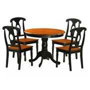 Rent to own East West Furniture Antique 5 Piece Pedestal Round Dining Table Set with Kenley Wooden Seat Chairs