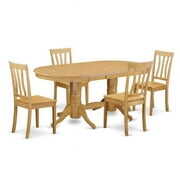 Rent to own Table And Chairs Set - Dining Table And Dining Chairs-Finish:Oak,Number of Items:5,Shape:Oval,Style:Wood Seat