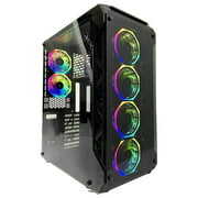 Rent to own Rhinomax A17 Series Phoenix Full-Tower E-ATX/ATX/M-ATX Computer Gaming Case with 3-Sided Reinforced Glass, USB 3.0, 6 ARG Light-Emitting 12cm Fans with 1 ARGB Fan Controller