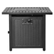 Rent to own Outdoor propane gas fire pit table with outdoor stainless steel heater and control knob, 50000 BTU, black