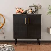 Rent to own Farexon Entryway Storage Cabinet, Sideboard with 2 Doors for Kitchen Living Room, Black