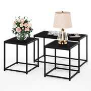 Rent to own Camus Modern Living Room Table Set with One Coffee Table and Two End Tables, Americano