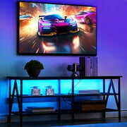 Rent to own Behost 55 inch TV Stand for 65 inch TV, TV Cabinet with 20 Colors LED Lights for Living Room,Black