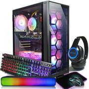 STGAubron Gaming PC,Intel Core i7 3.4G up to 3.9G,32G,1TB SSD,GeForce GTX1660Ti 6G GDDR6,WiFi,BT 5.0,RGB Fan x 6,RGB Keybaord&Mouse&Mouse Pad,RGB Bluetooth Sound Bar,RGB Bluetooth Gaming Mic,W10H64